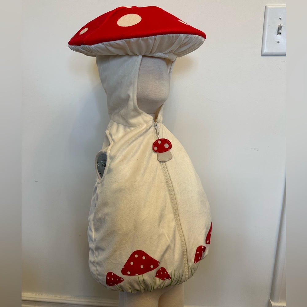 Mushroom Toadstool Super Mario Bros Toad Baby Toddler Kids Costume Zip Up NEW - Picture 2 of 6